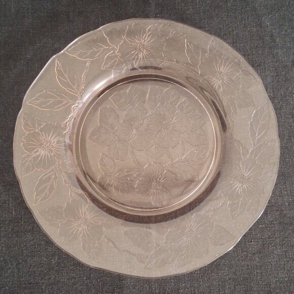 Depression Glass MacBeth Evans Set of 2 Luncheon Plates Dogwood Apple Blossom - Picture 2 of 7